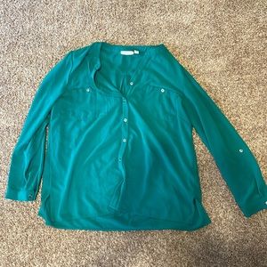 Susan Graver, Teal, work shirt